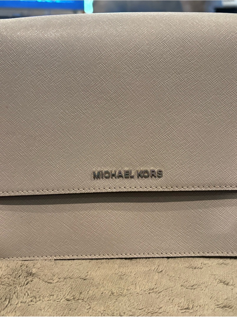 Michael Kors Saffiano Leather Clutch – gray